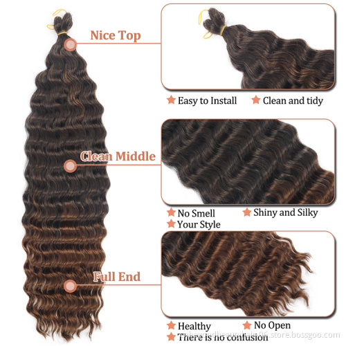 22 Inch Ocean Wave Crochet Hair Wave Deep Twist Braiding Hair Deep Ripple Crochet Synthetic Braids Hair Extension